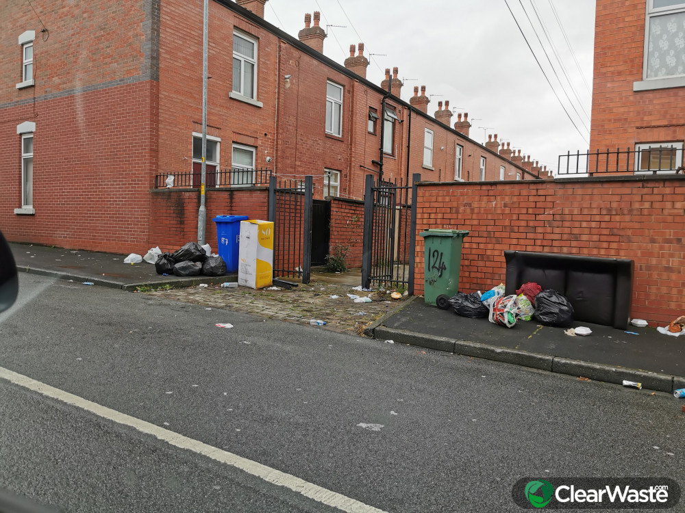 Flytipping in Blandford Street, AshtonunderLyne ClearWaste